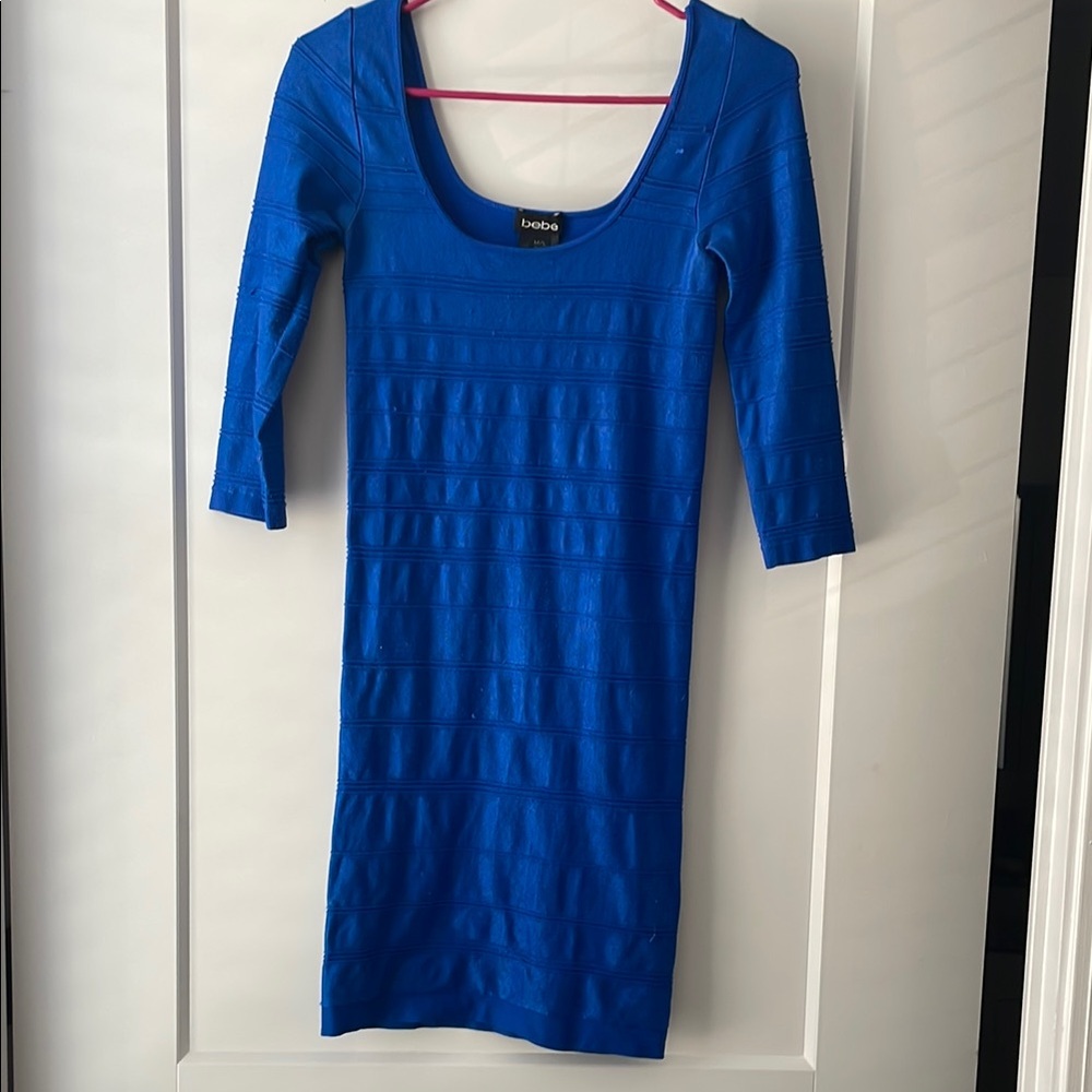 Bebe Blue Bodycon Dress M/L